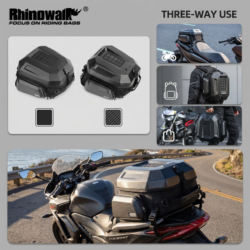 Motorcycle Gear Warehouse - Rhinowalk Motorrad-Hecksitztasche, wasserdicht, erweiterbar, Gepäckaufbewahrungstasche, Motorradzubehör