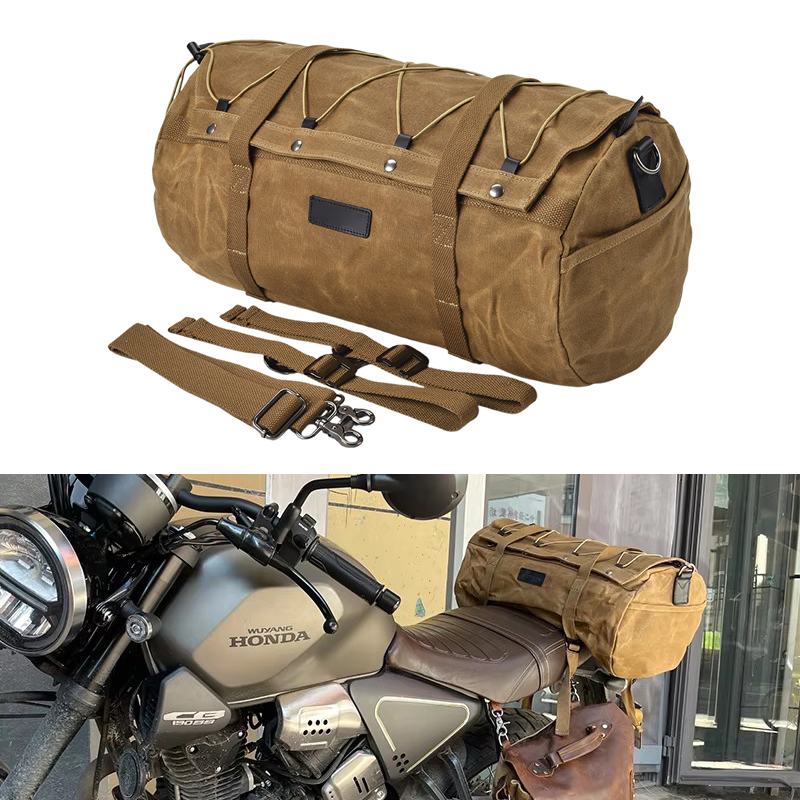 Motorcycle Gear Warehouse - Vintage Motorrad-Rücksitztasche Spritzwassergeschützte Universelle Reisetasche Umhängetasche